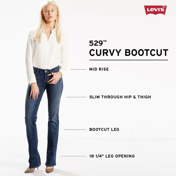 Levi's 529 Curvy Bootcut Jeans Indigo Size 31 - Picture 5 of 13